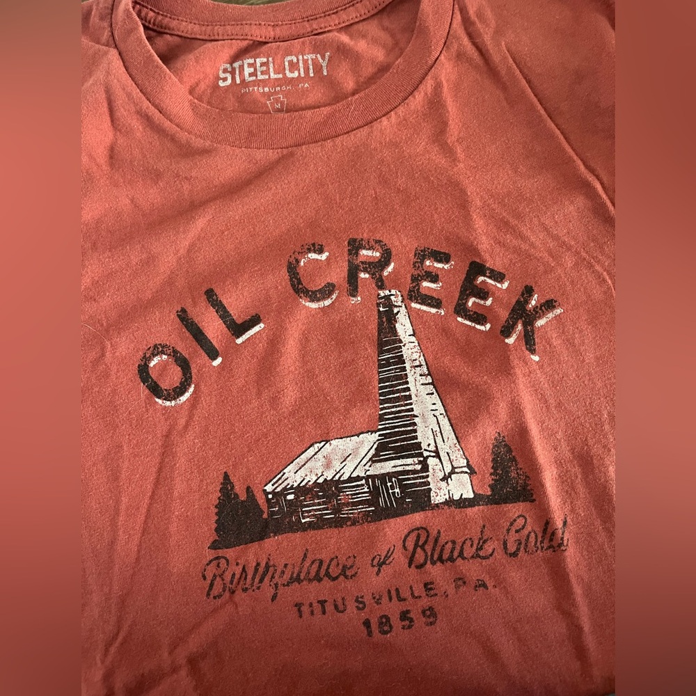 Steel City unisex size medium short sleeve T-shirt, Oil Creek